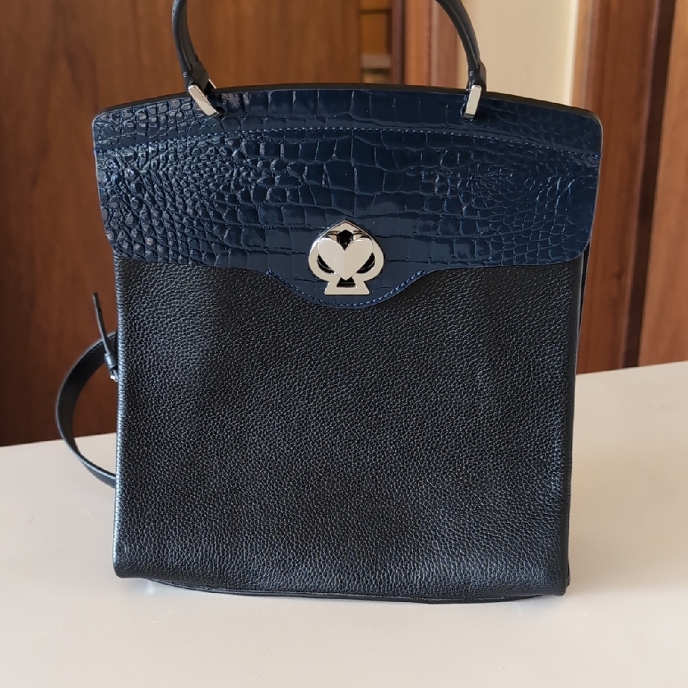 Kate Spade Black and Blue Leather Backpack